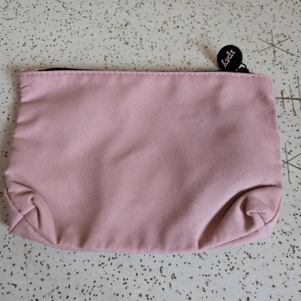 Ipsy Pink With Black Lace Zipper Pouch